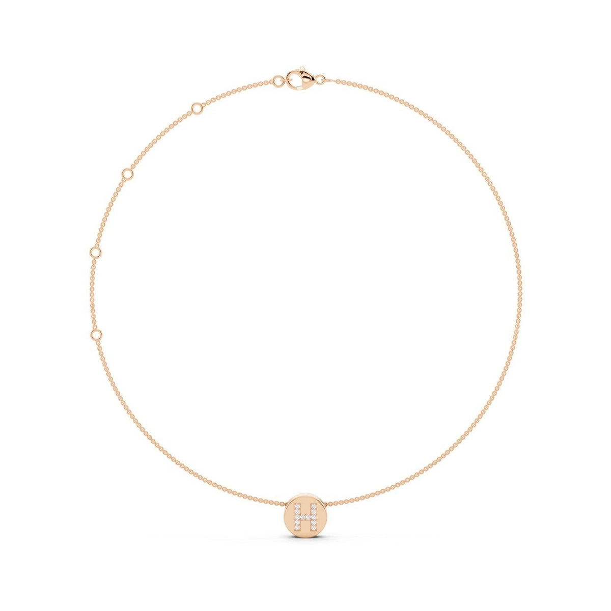 Diamond Initial Disc Necklace