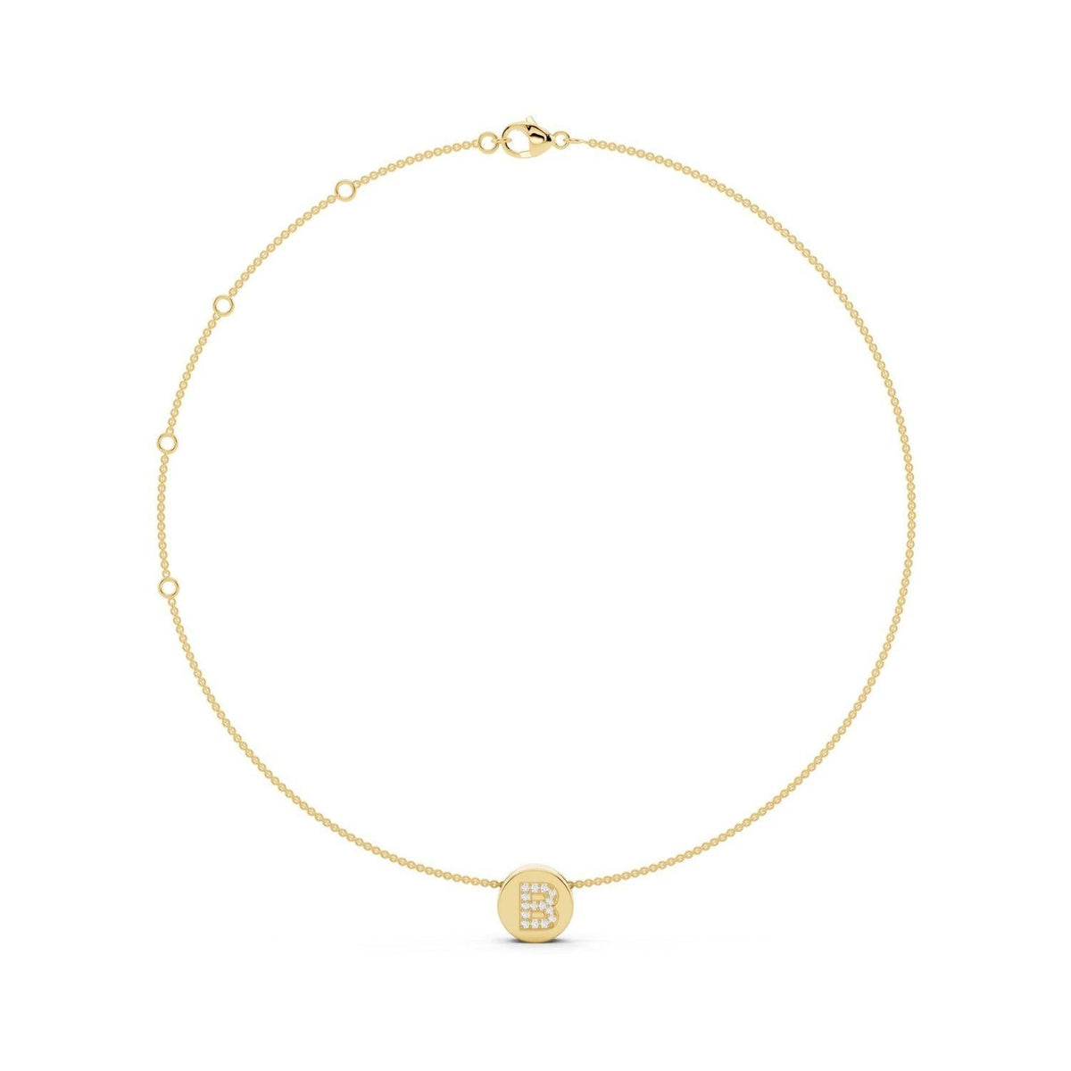 Diamond Initial Disc Necklace