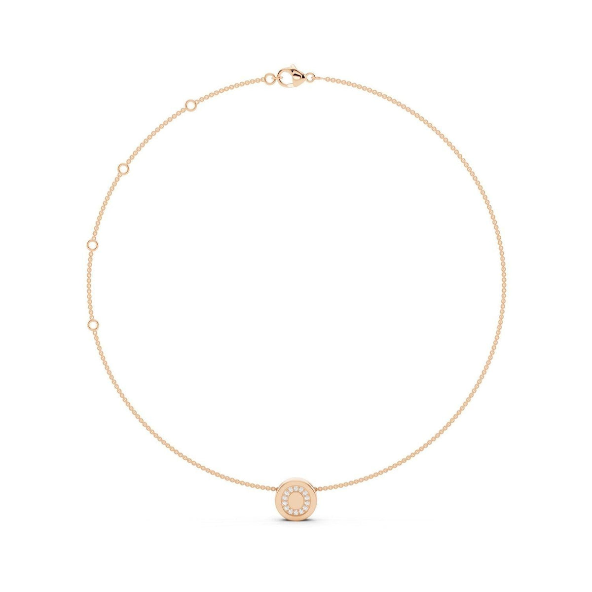 Diamond Initial Disc Necklace