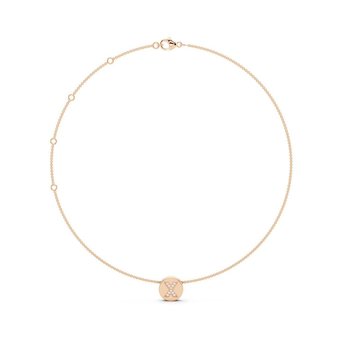 Diamond Initial Disc Necklace