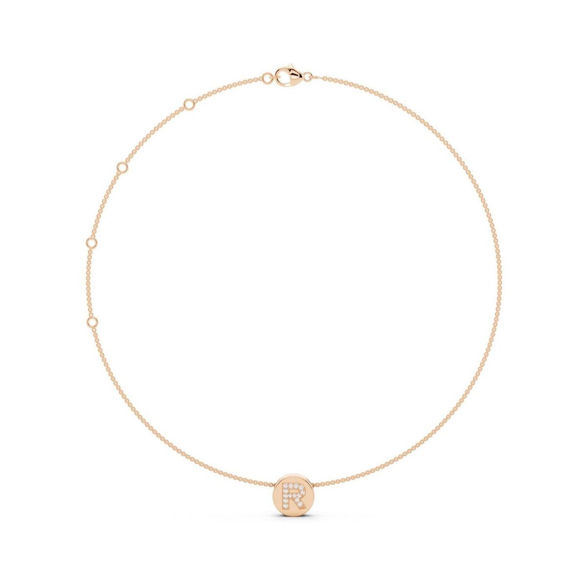 Diamond Initial Disc Necklace