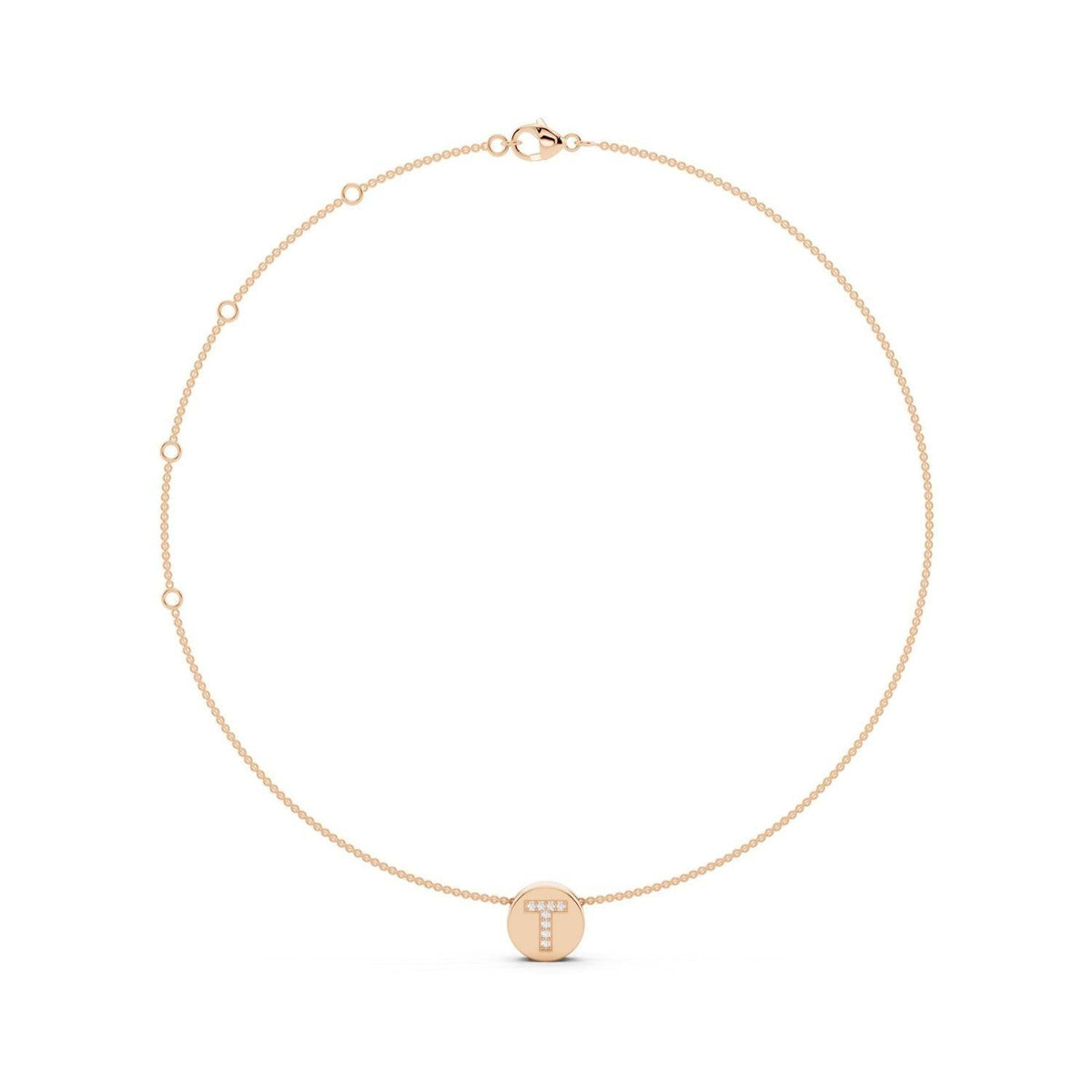 Diamond Initial Disc Necklace