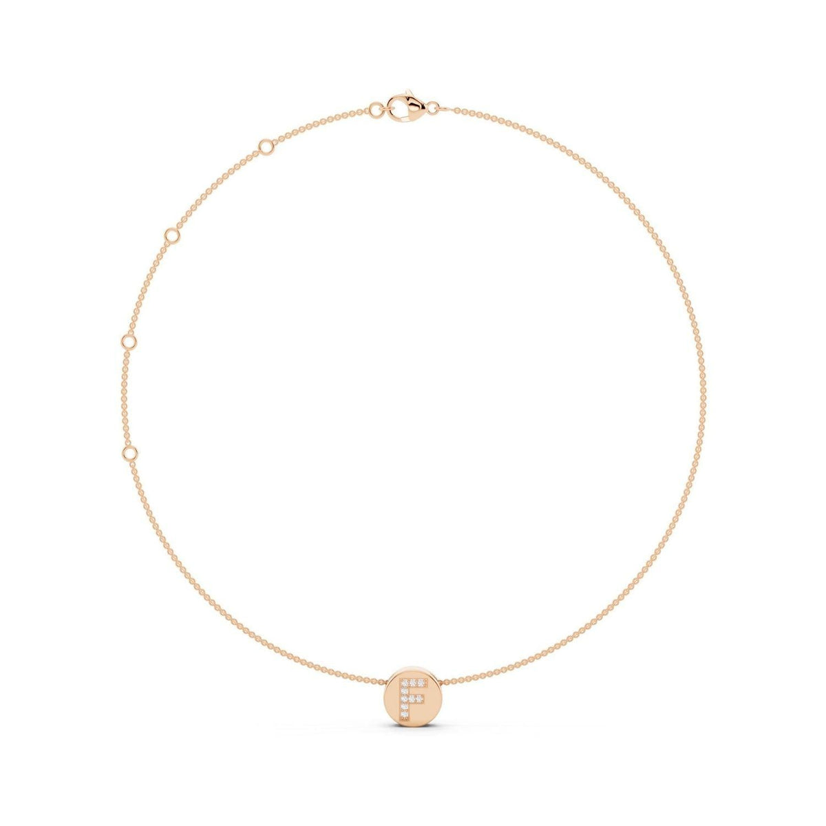Diamond Initial Disc Necklace