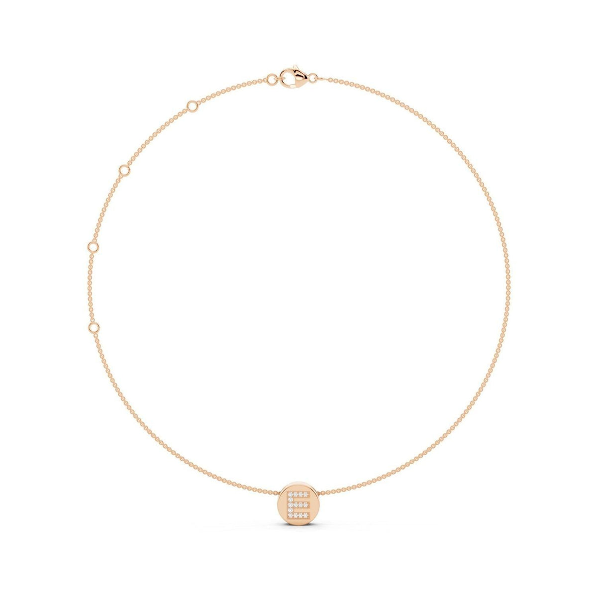 Diamond Initial Disc Necklace
