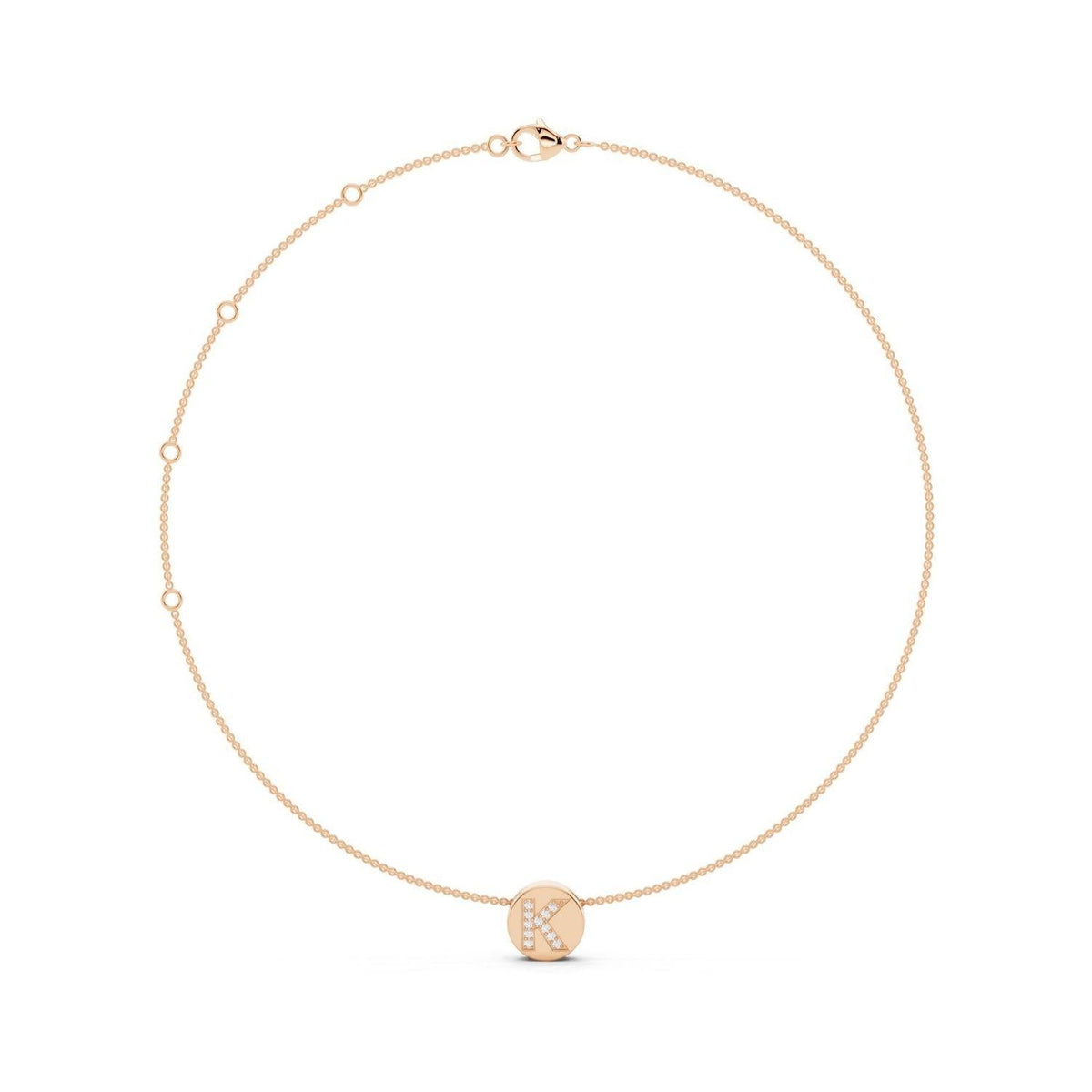 Diamond Initial Disc Necklace