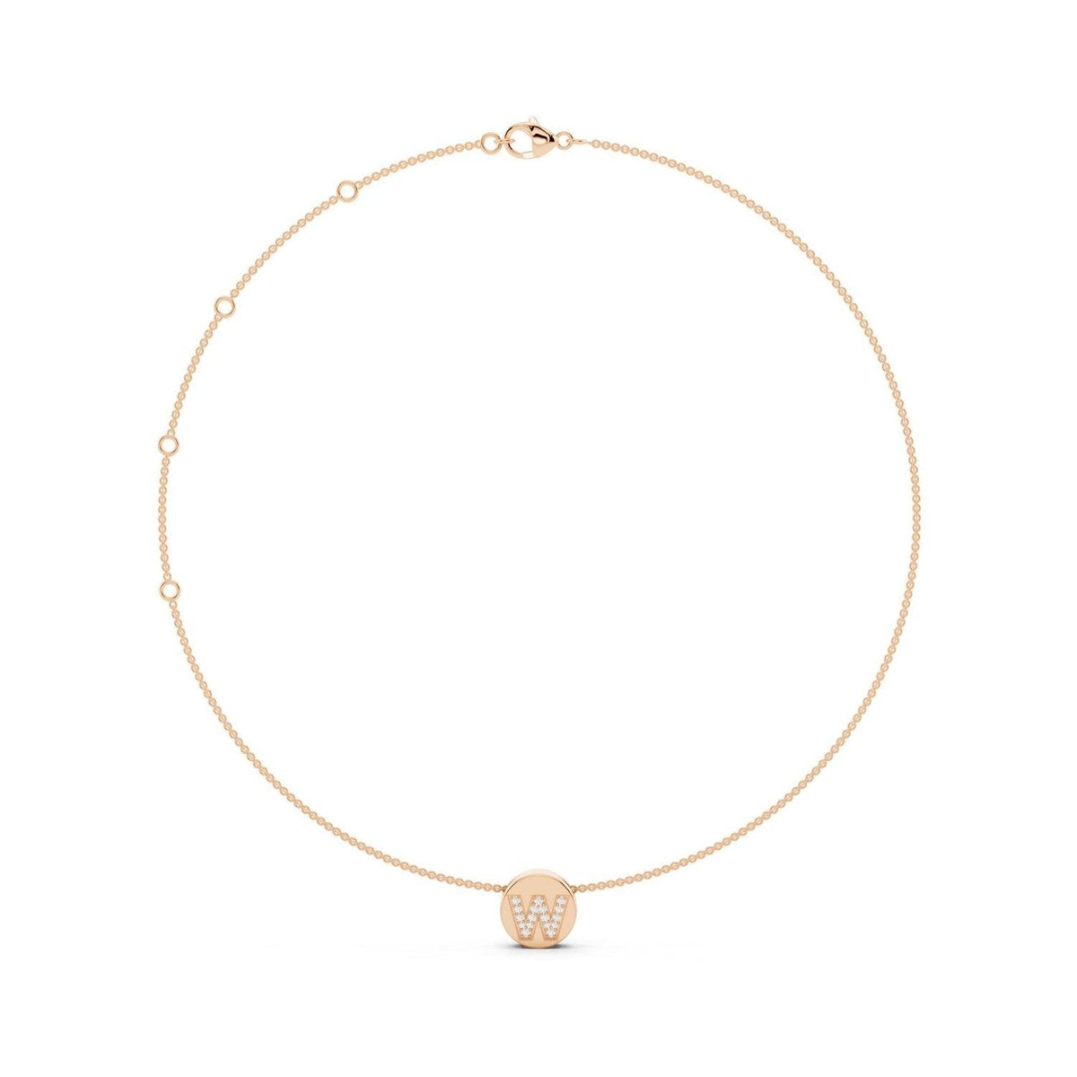 Diamond Initial Disc Necklace