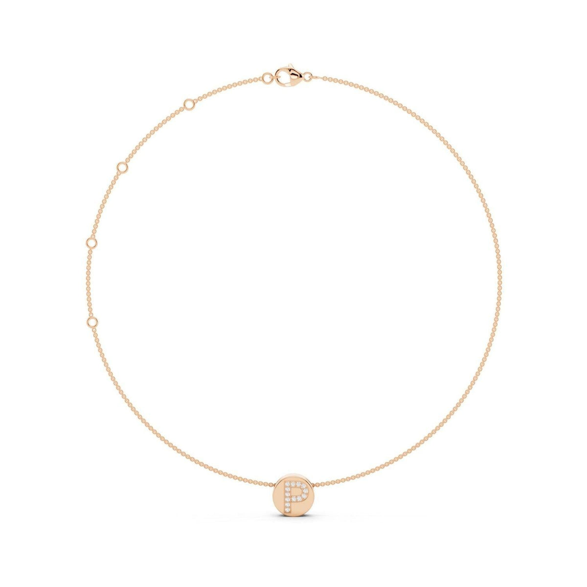 Diamond Initial Disc Necklace
