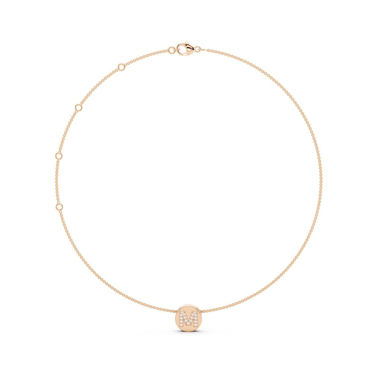 Diamond Initial Disc Necklace