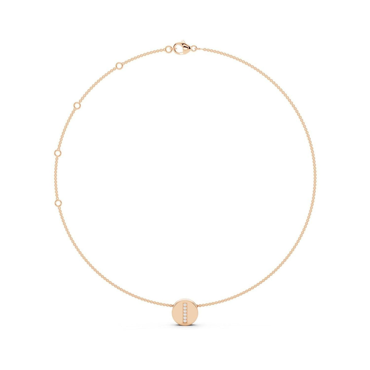 Diamond Initial Disc Necklace