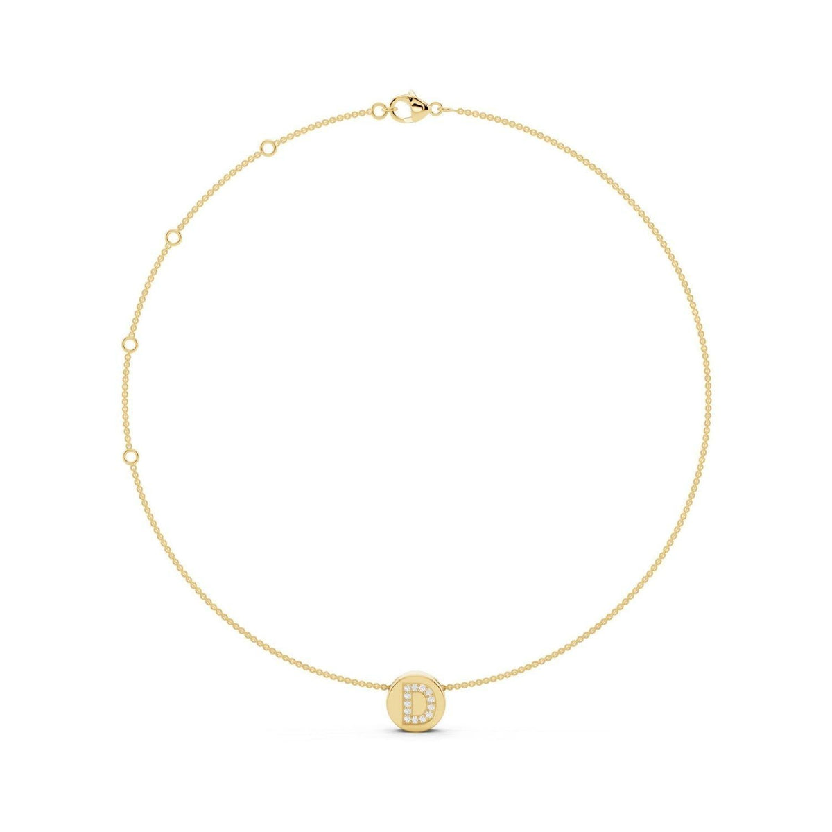 Diamond Initial Disc Necklace