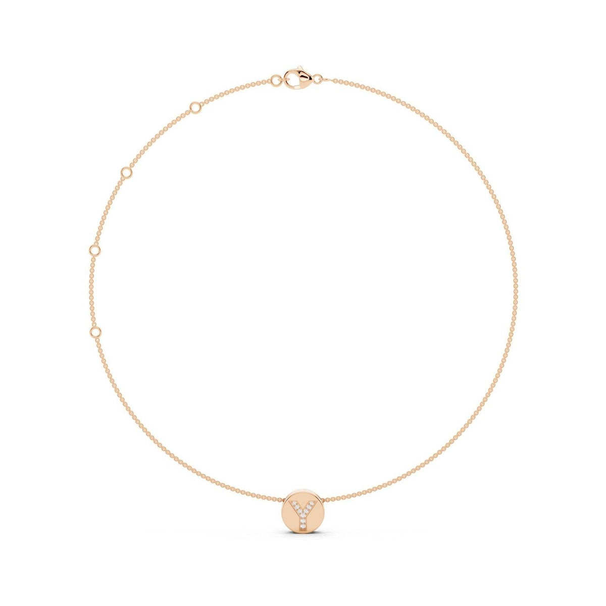 Diamond Initial Disc Necklace