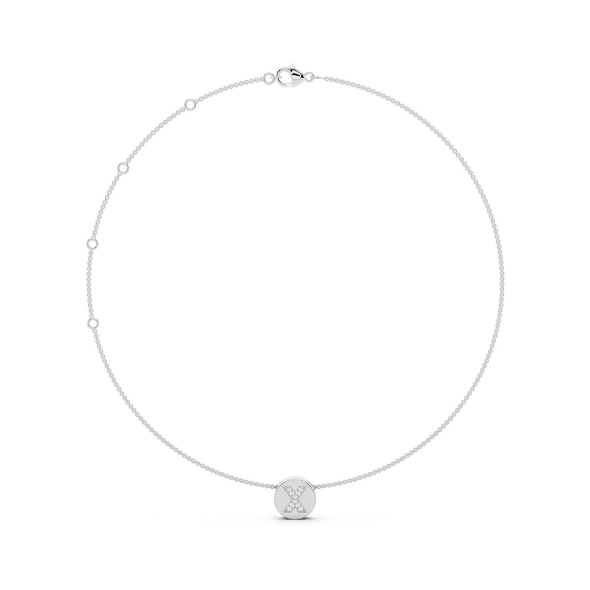Diamond Initial Disc Necklace