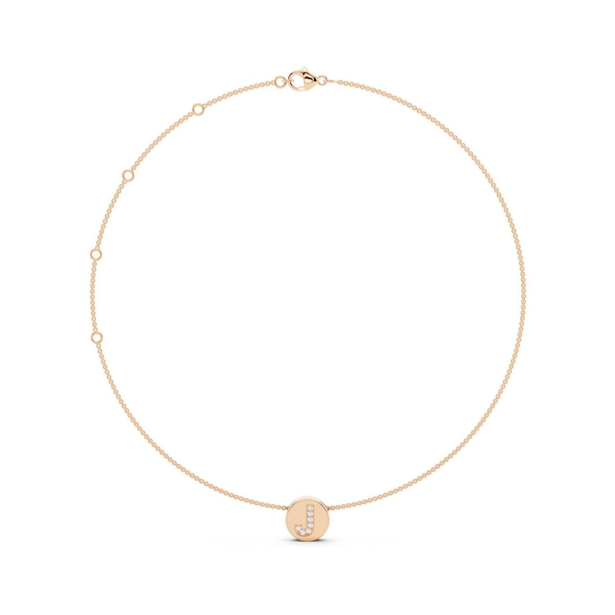 Diamond Initial Disc Necklace