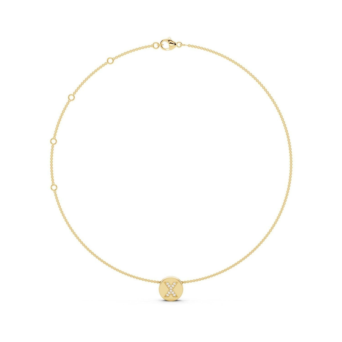 Diamond Initial Disc Necklace