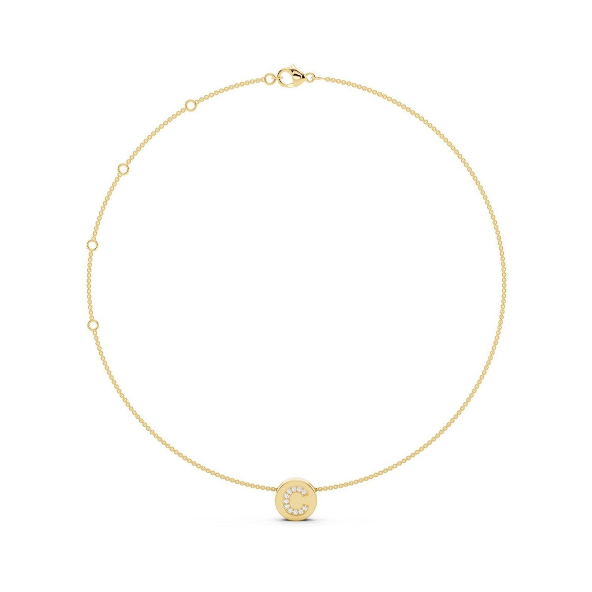 Diamond Initial Disc Necklace