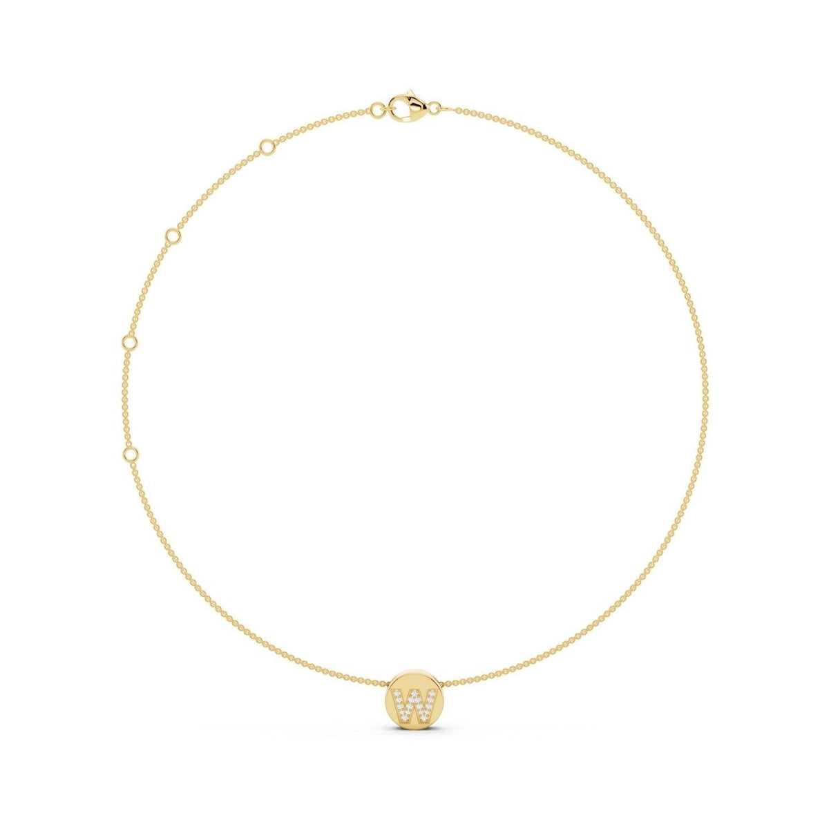 Diamond Initial Disc Necklace