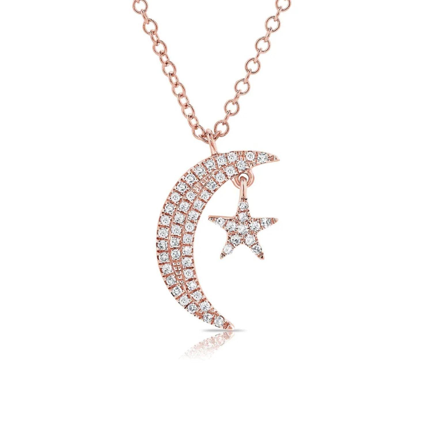Diamond Moon Star Necklace