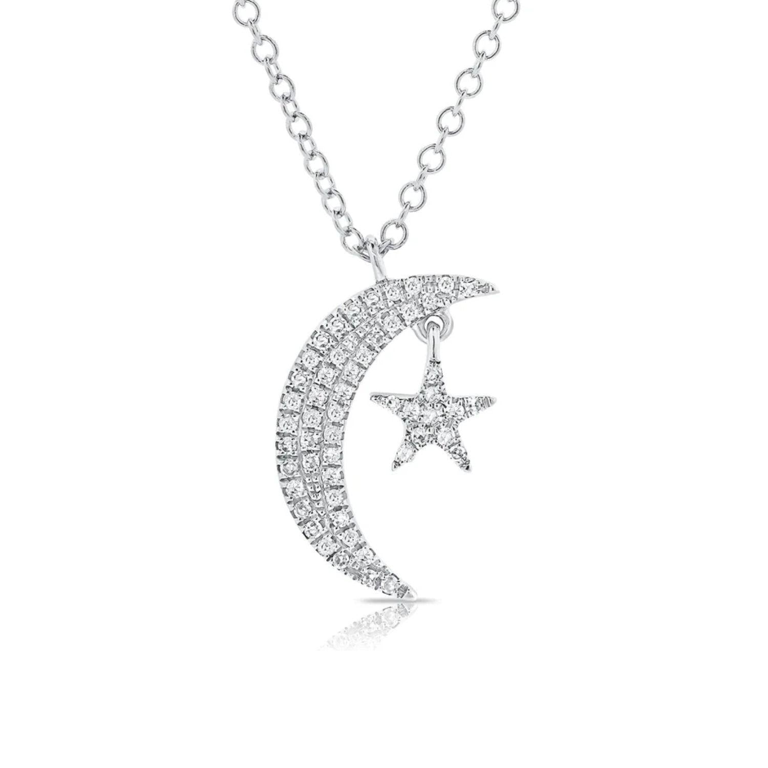 Diamond Moon Star Necklace