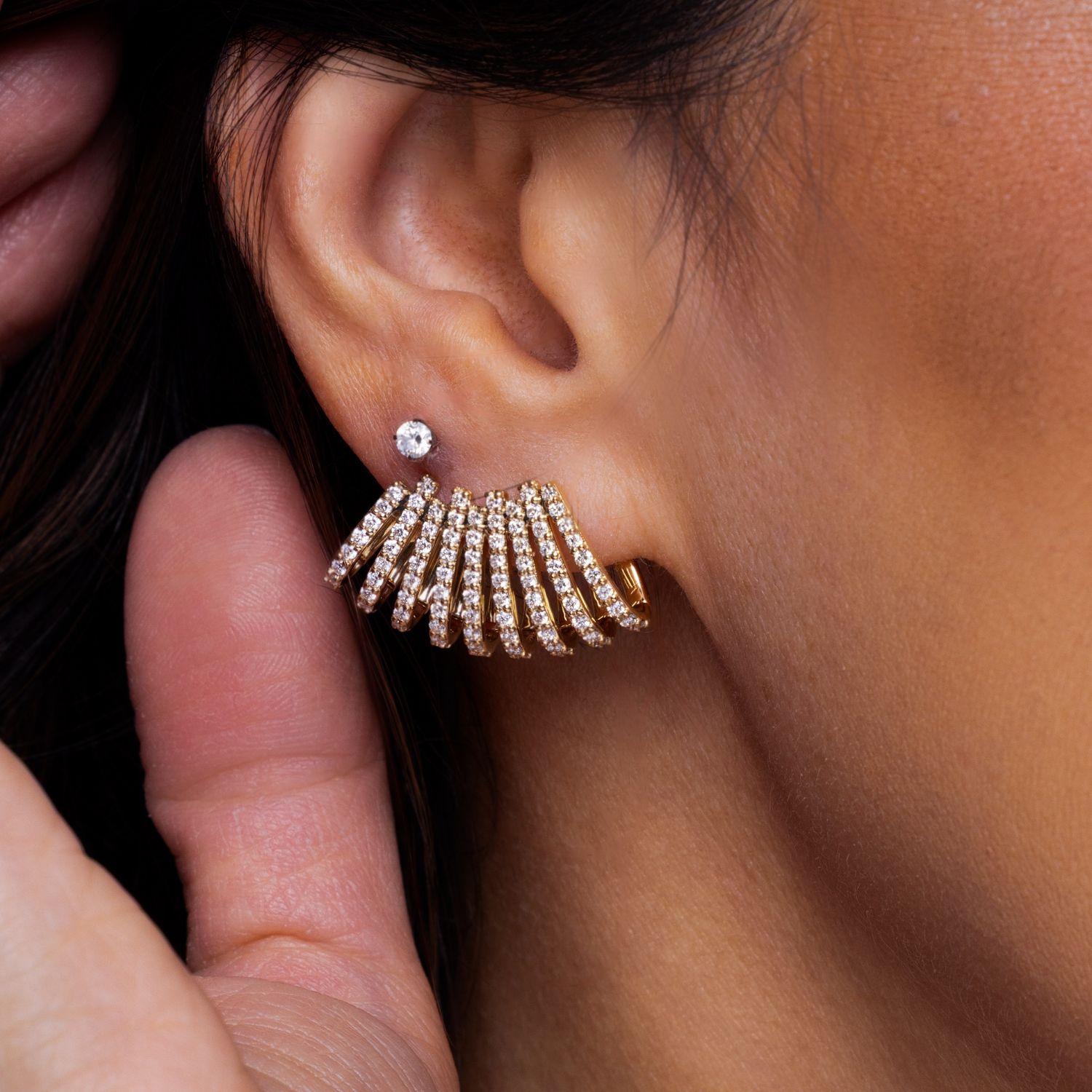 Diamond Multi - Row Fan Hoops