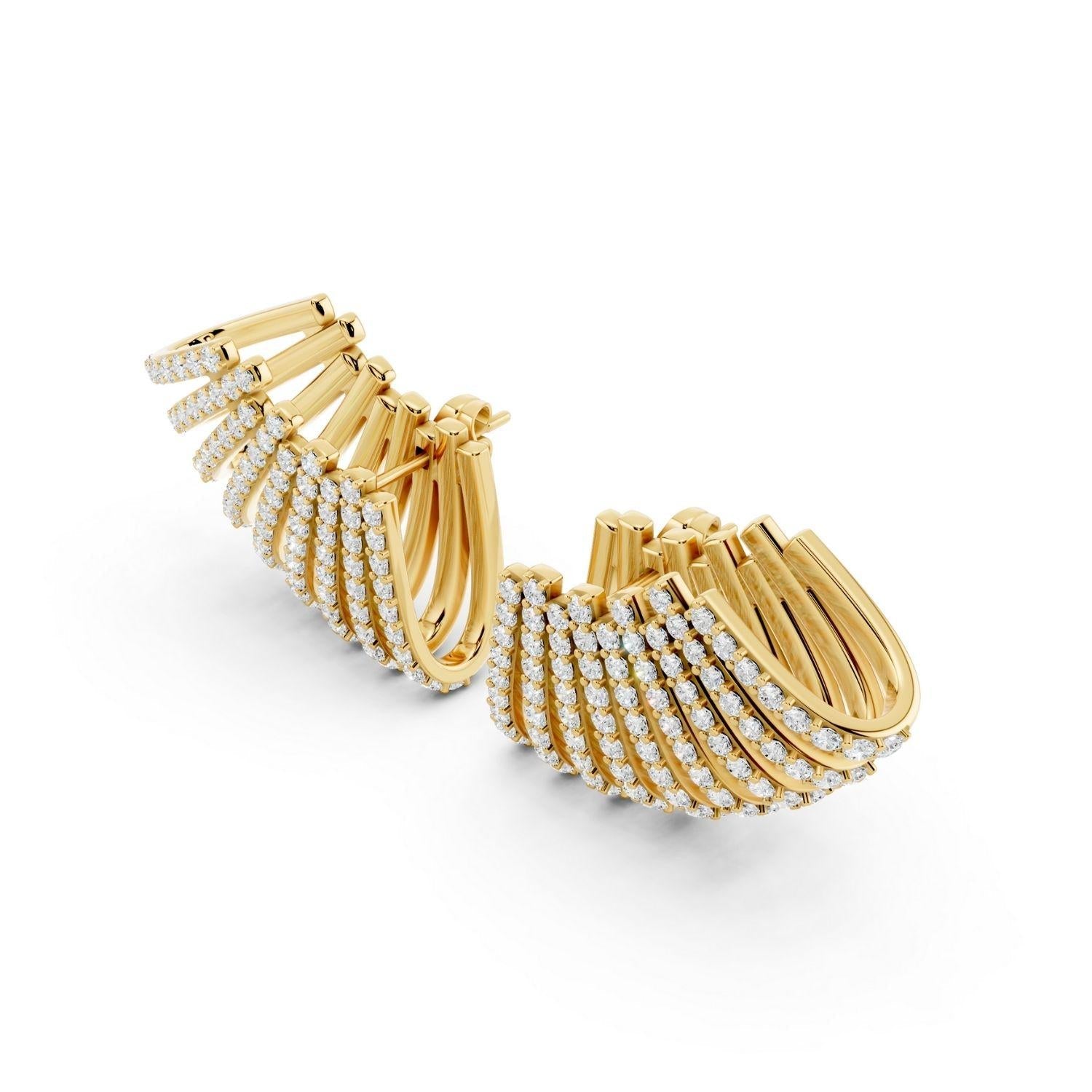 Diamond Multi - Row Fan Hoops