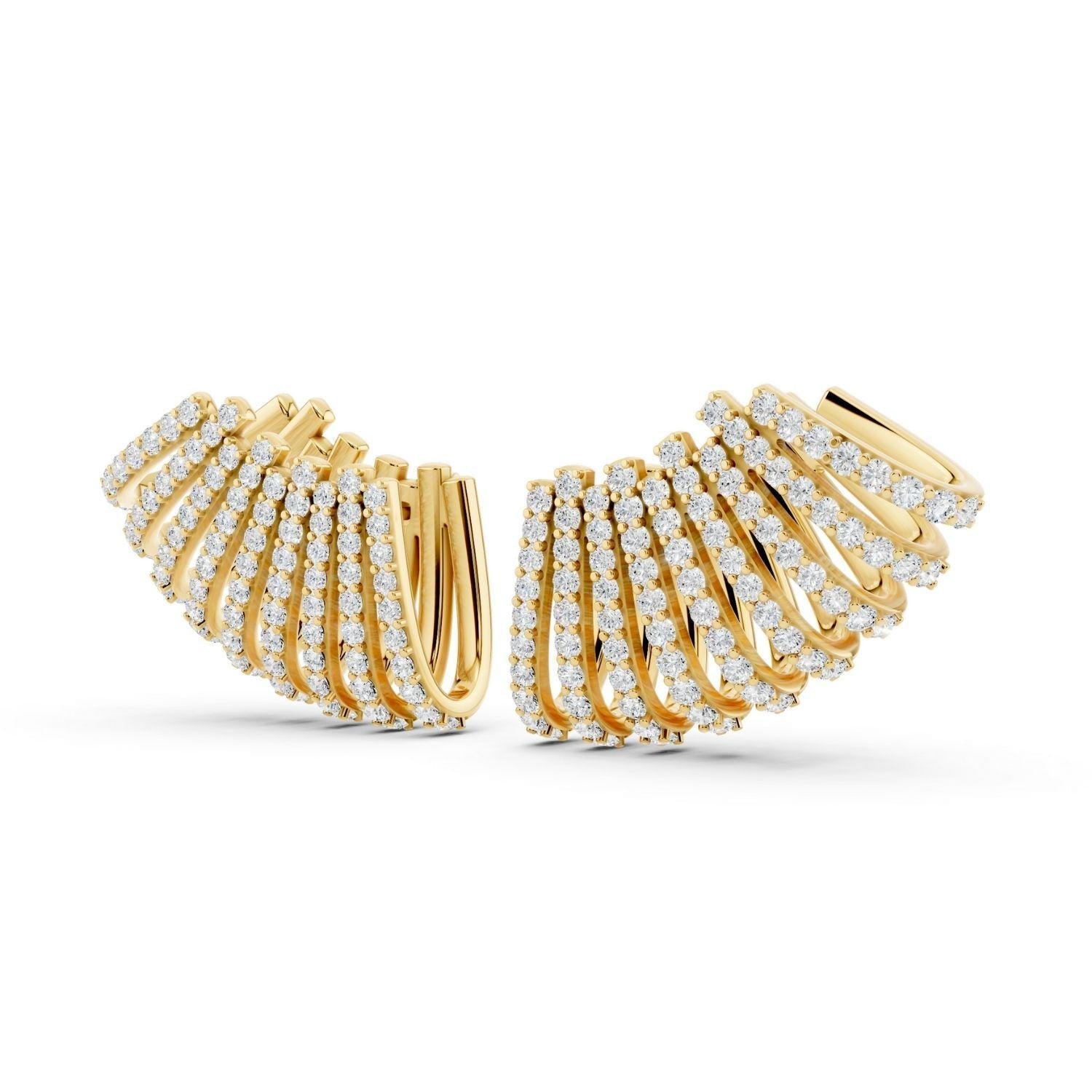 Diamond Multi - Row Fan Hoops