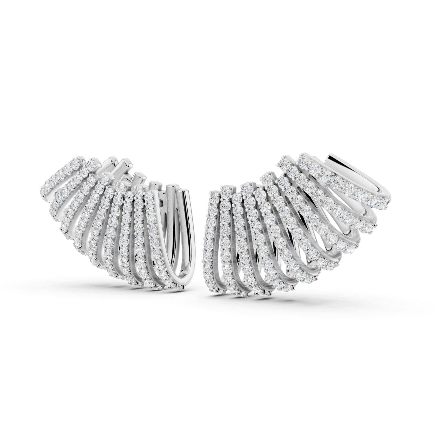 Diamond Multi - Row Fan Hoops