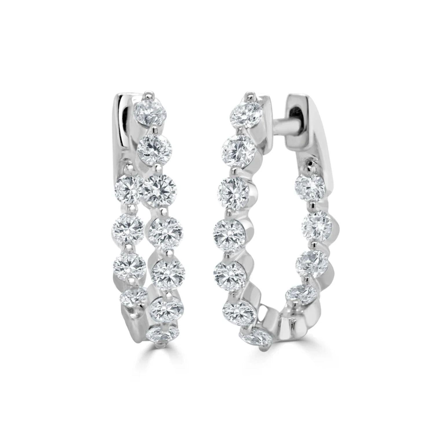 Diamond Oval Hoop Earring