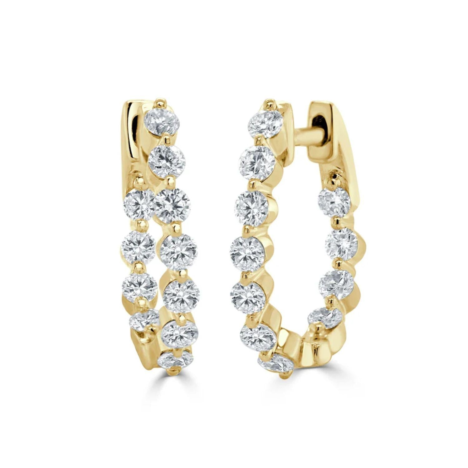 Diamond Oval Hoop Earring