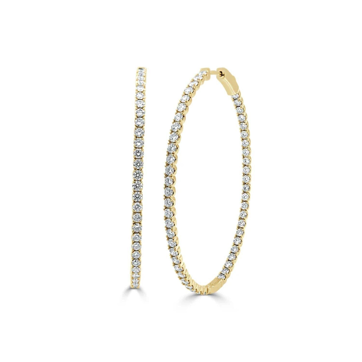 Diamond Oval Hoop Earrings