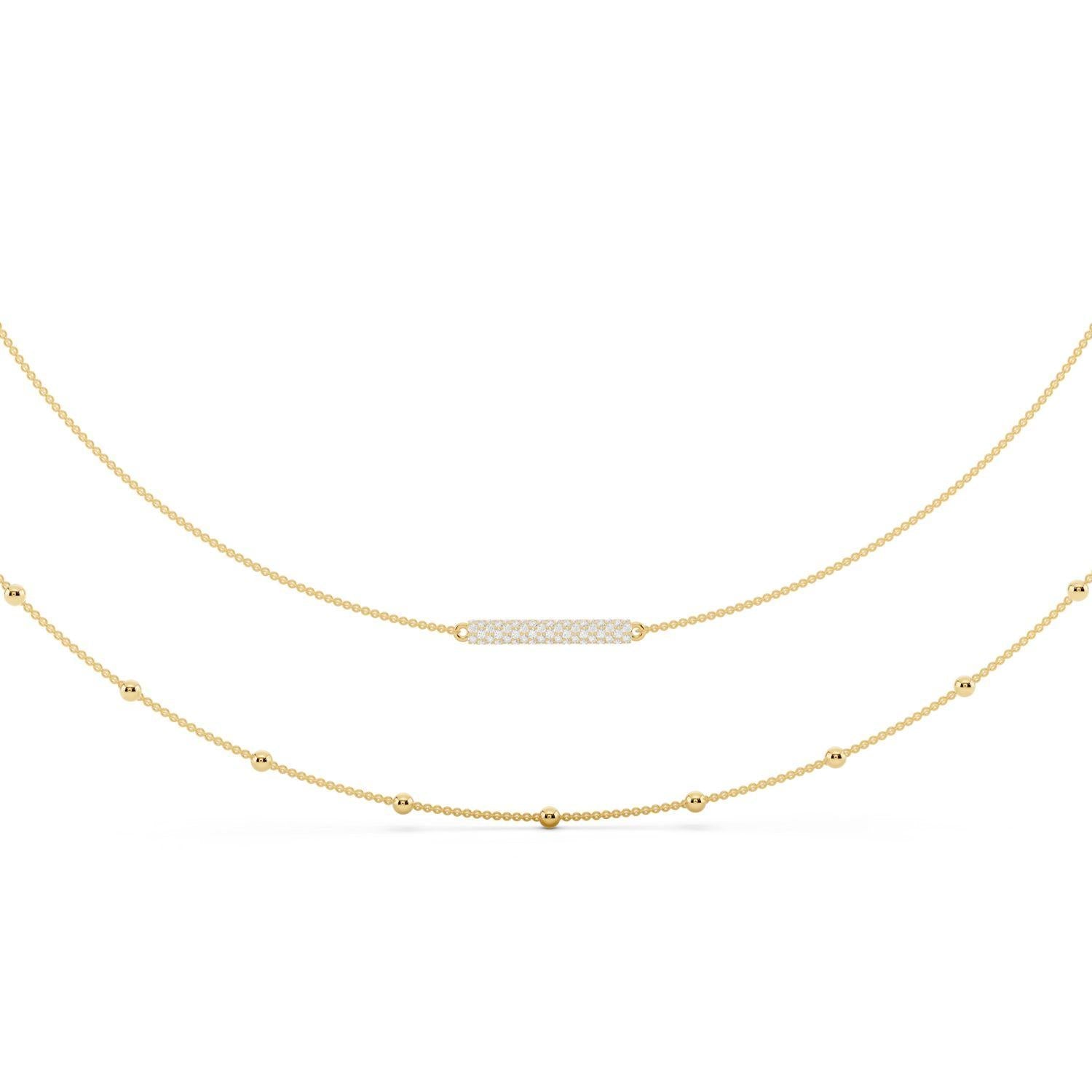 Diamond Pavé Bar Layered Necklace