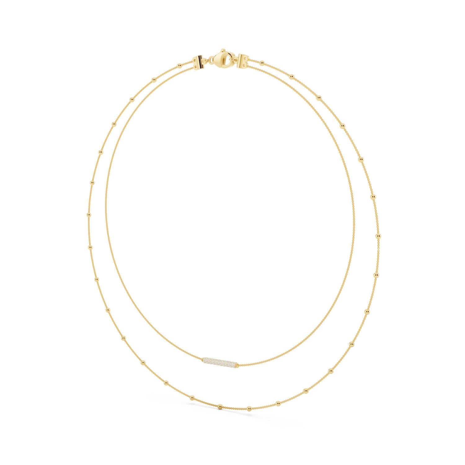 Diamond Pavé Bar Layered Necklace