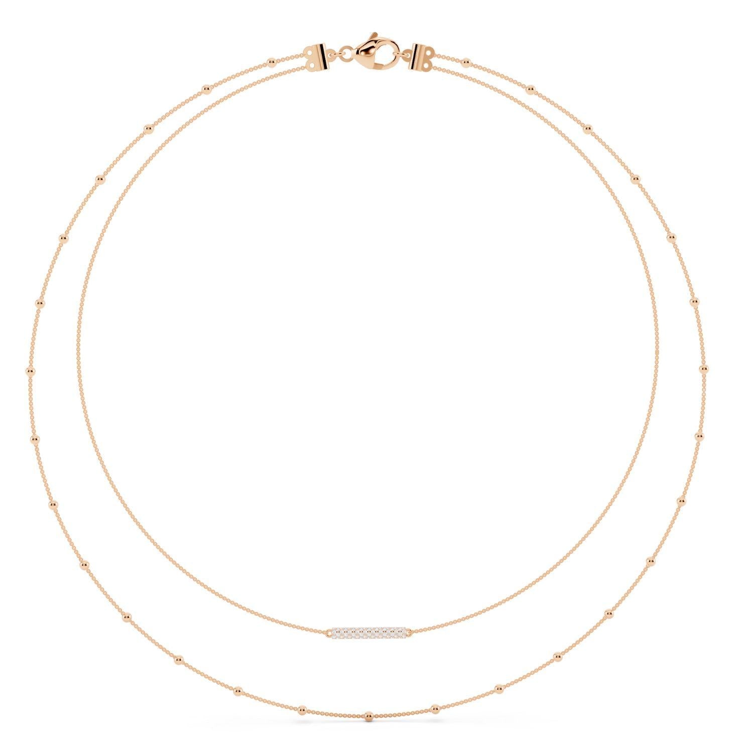 Diamond Pavé Bar Layered Necklace