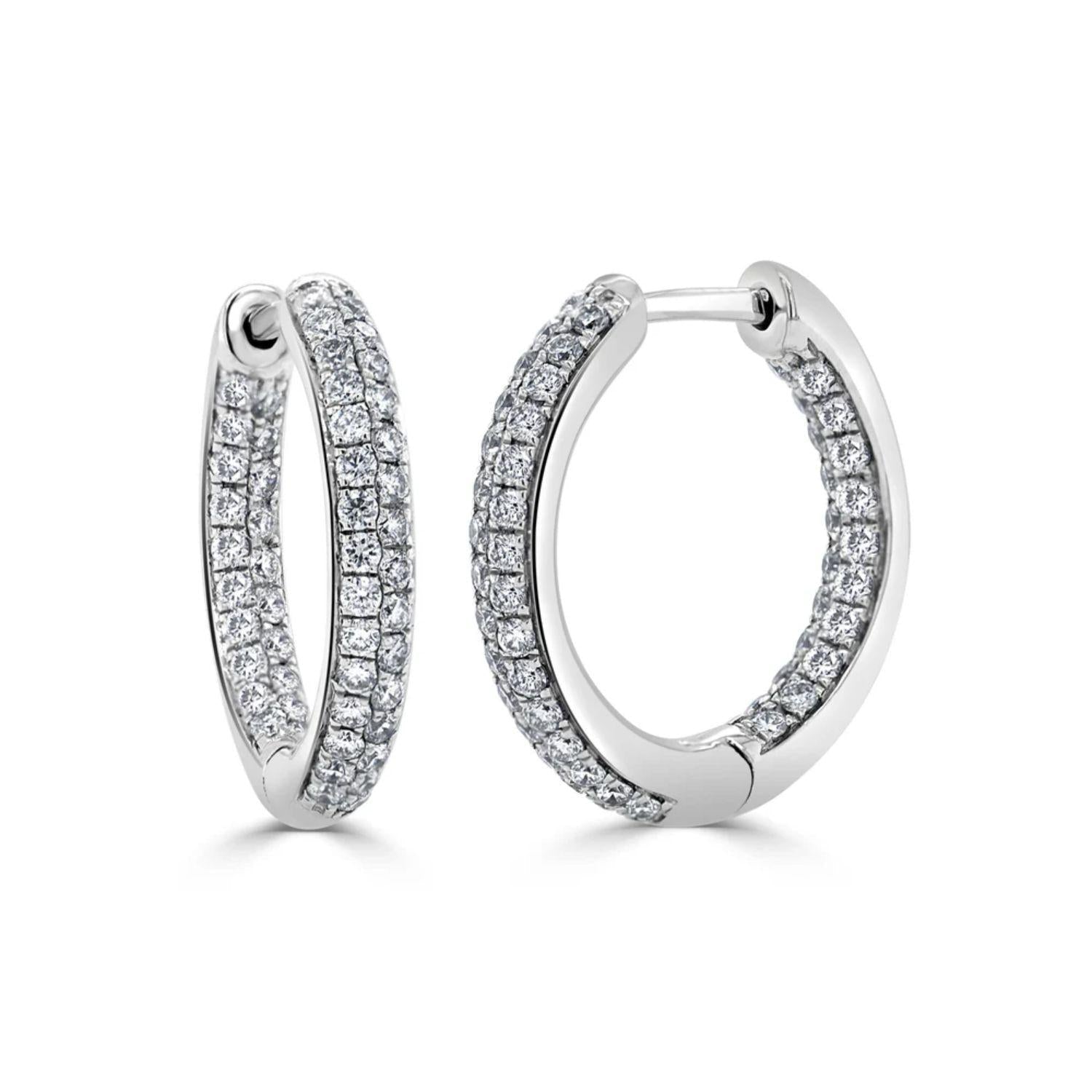 Diamond Pave Hoop Earrings