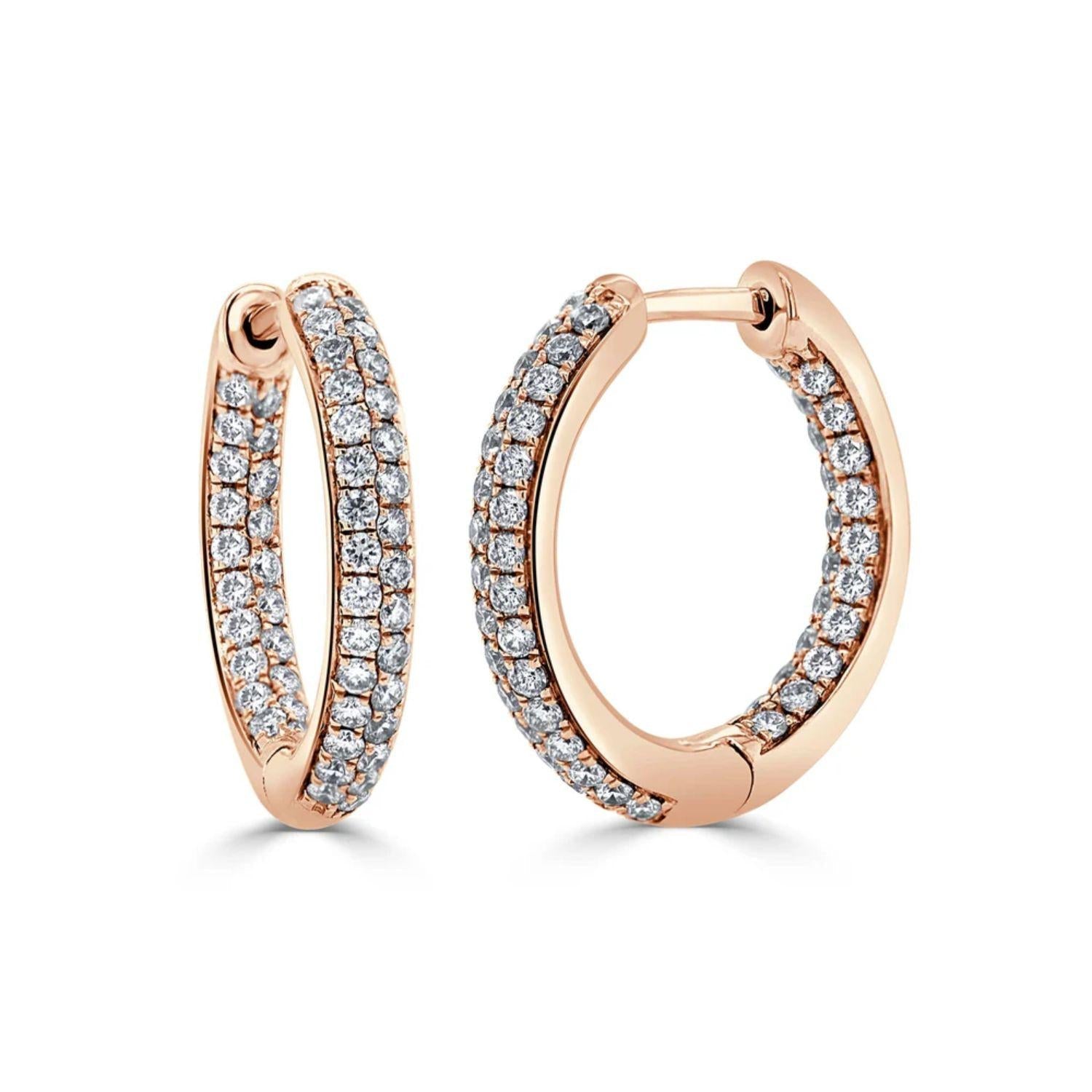 Diamond Pave Hoop Earrings