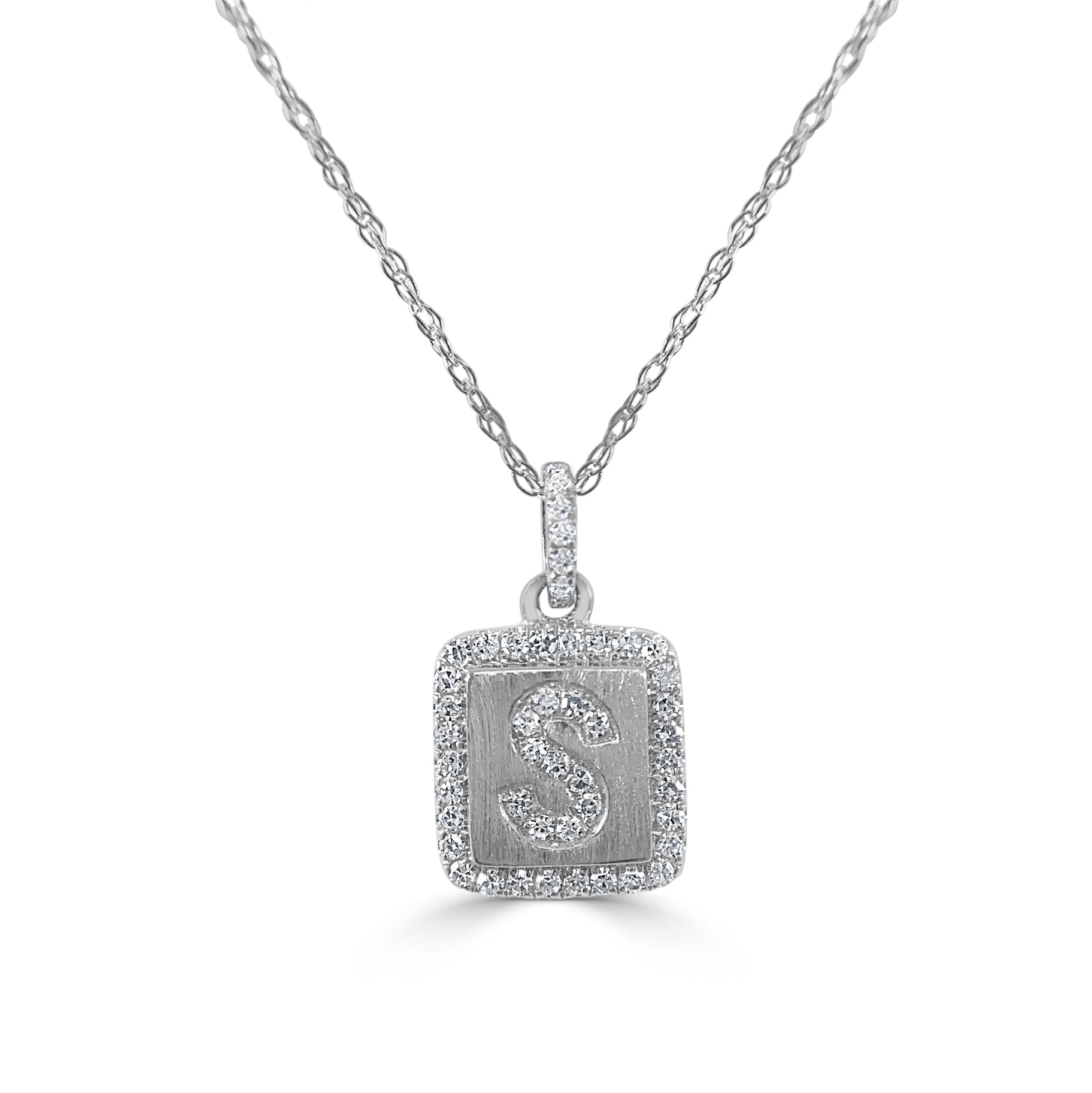 Diamond Small Initial Necklace