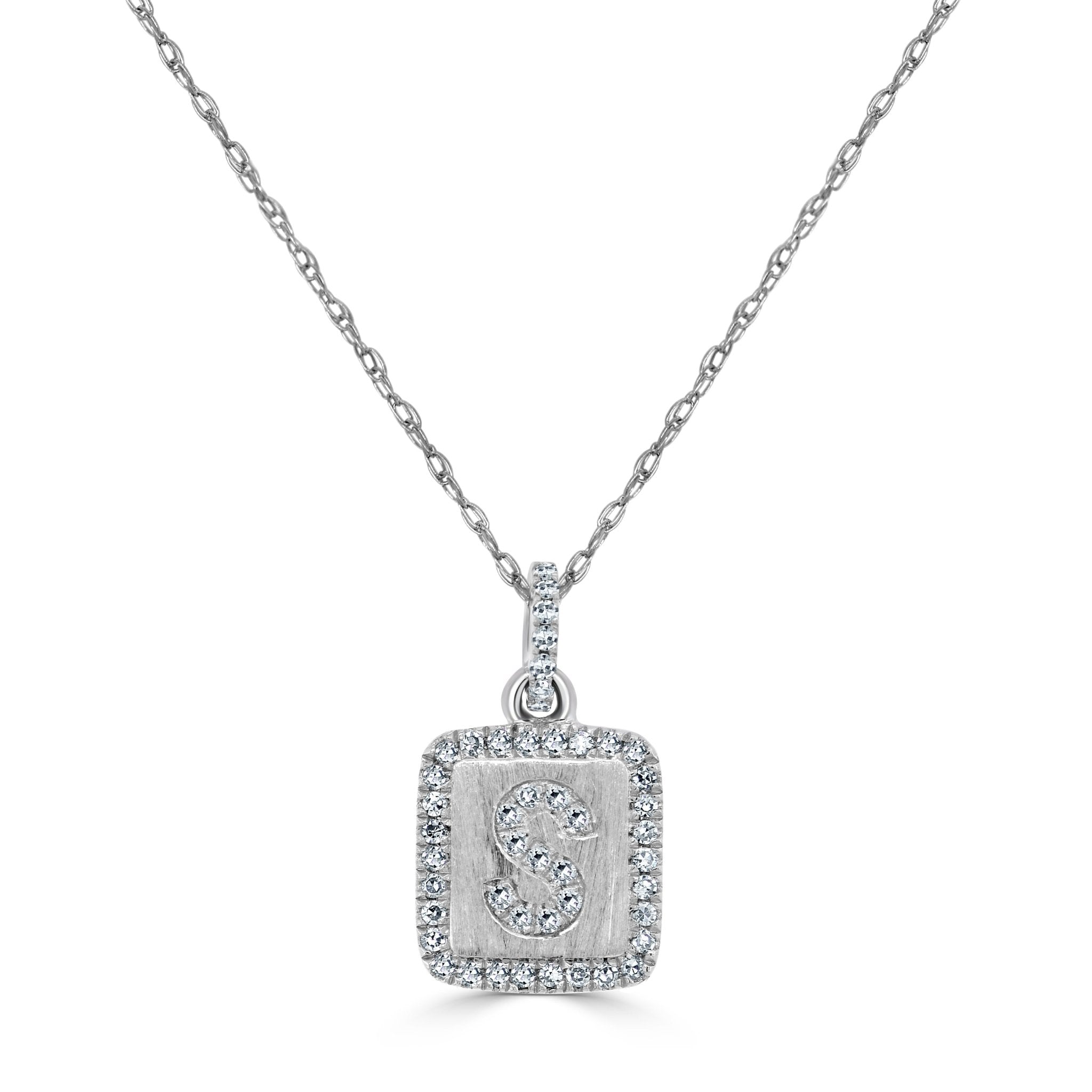 Diamond Small Initial Necklace