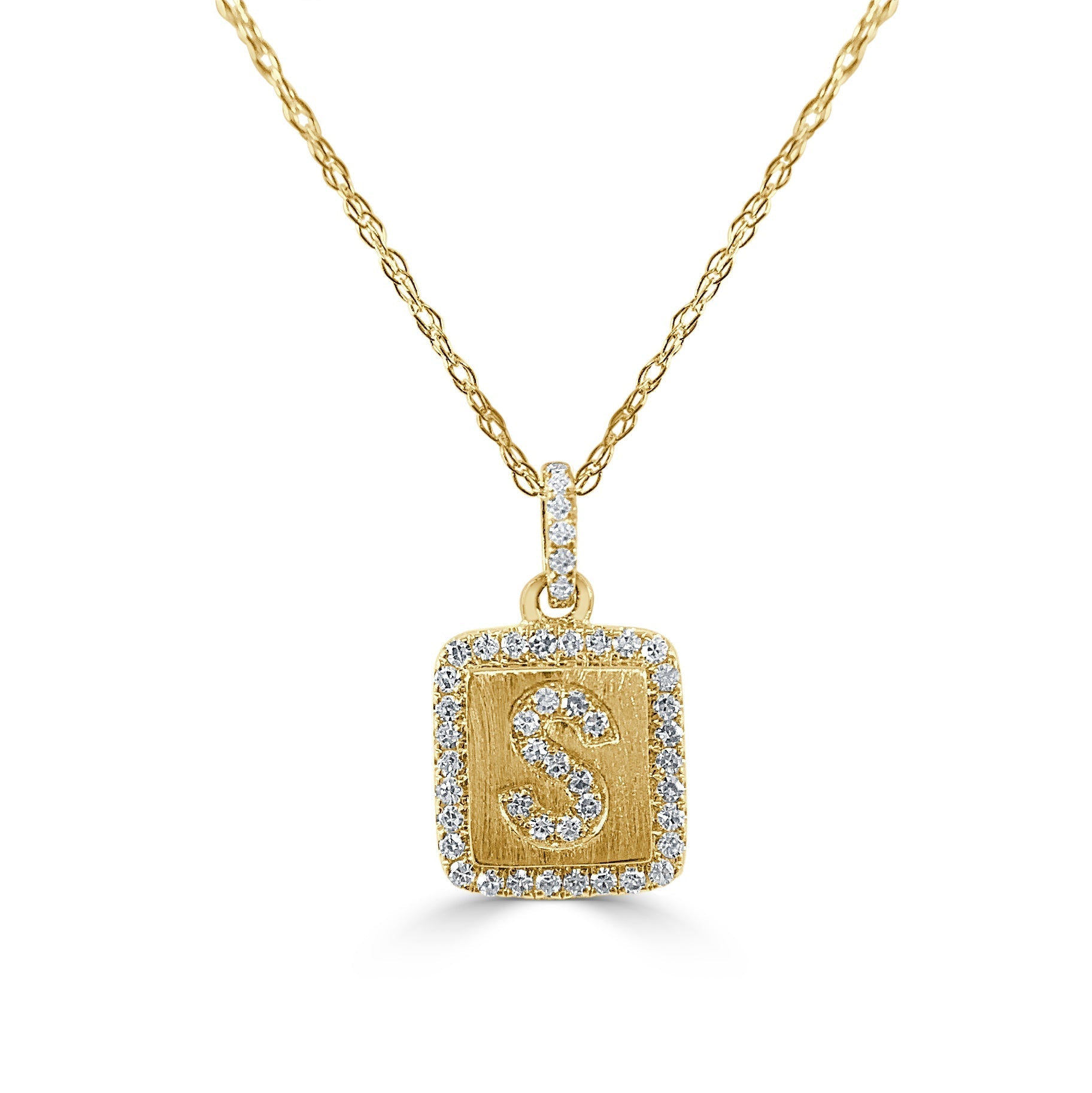 Diamond Small Initial Necklace