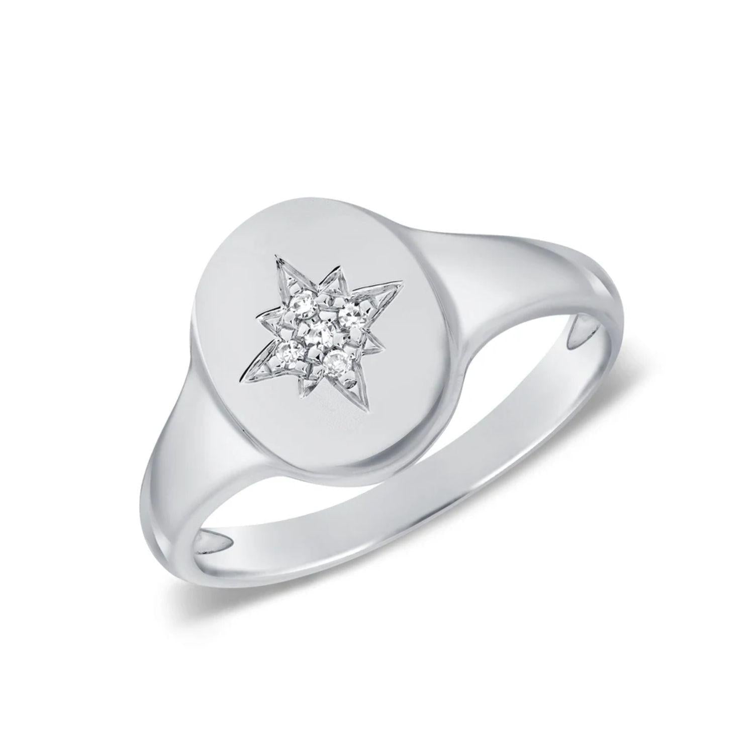 Diamond Starburst Pinky Ring
