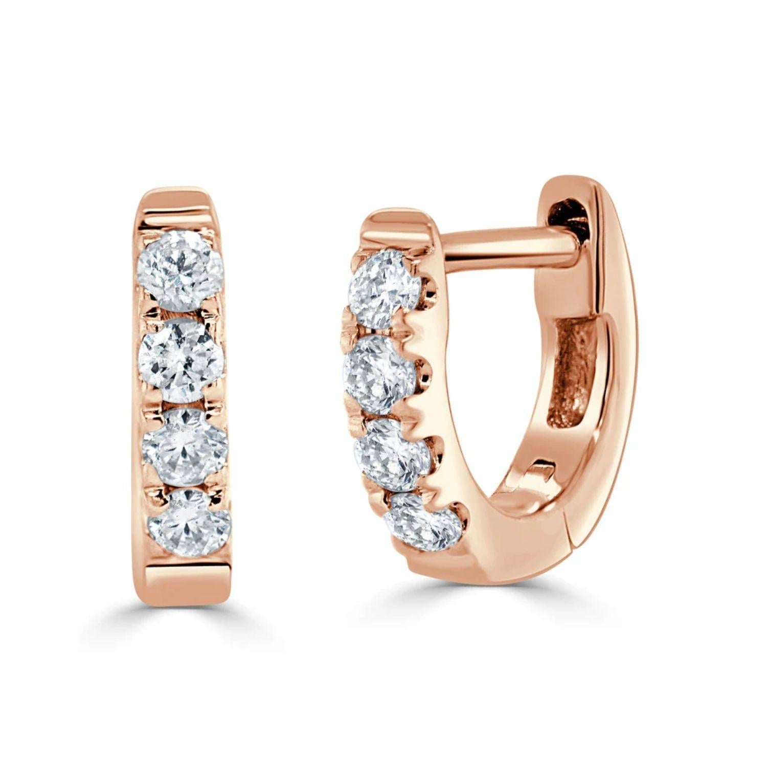 Diamond Tiny Huggie Earrings