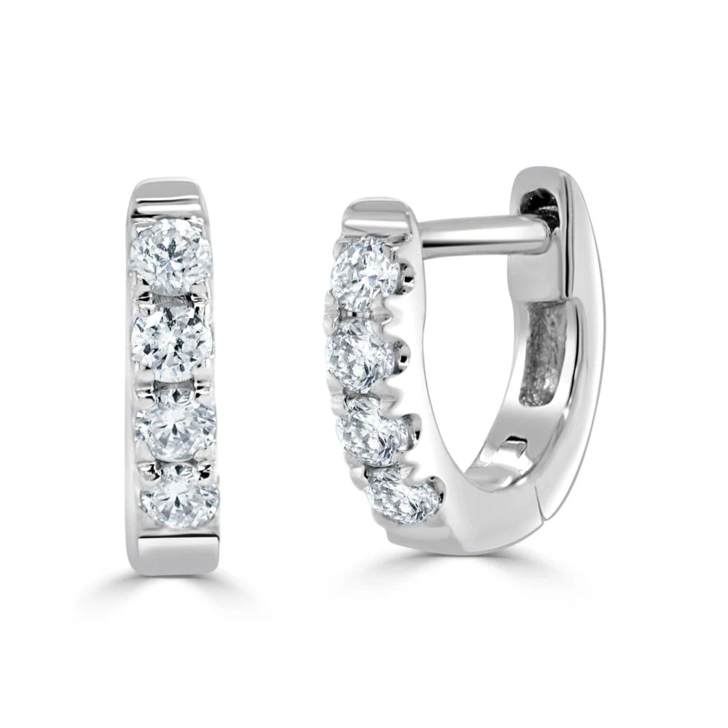 Diamond Tiny Huggie Earrings