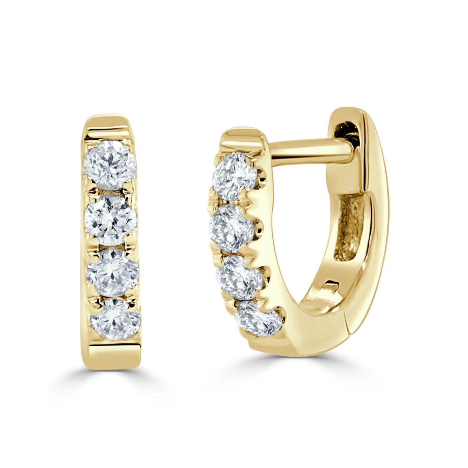 Diamond Tiny Huggie Earrings