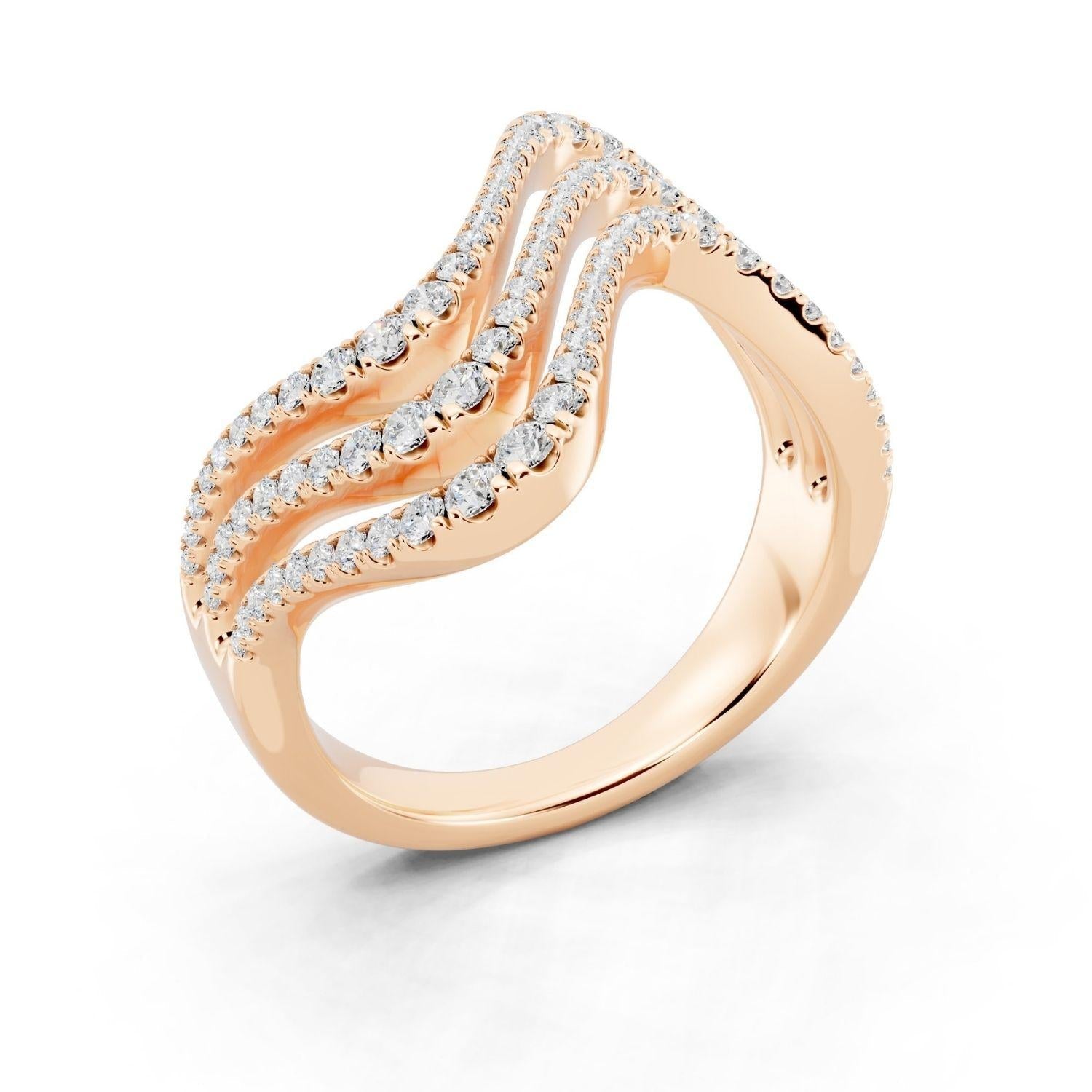 Diamond Triple Row Wave Band