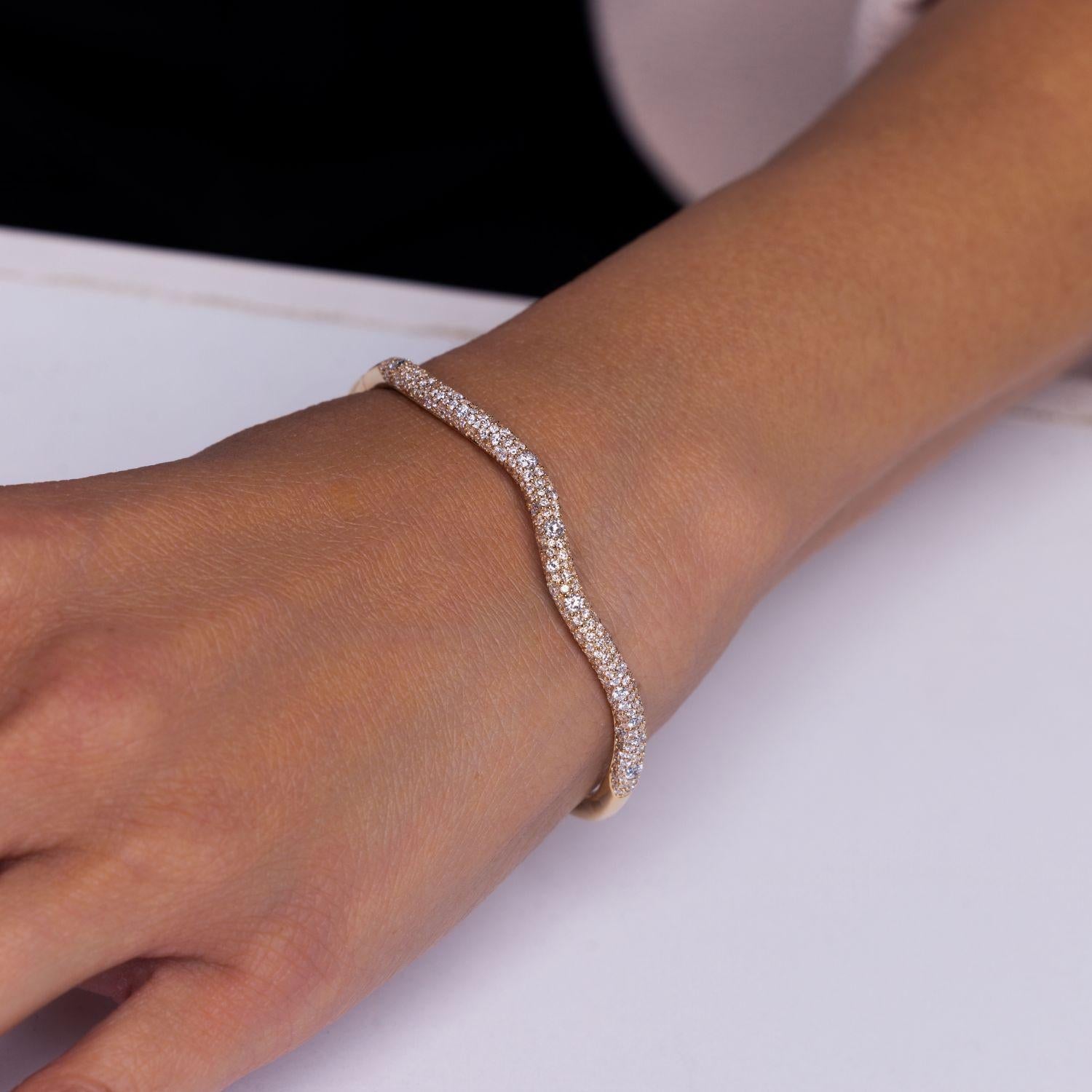 Diamond Wave Pave Bangle