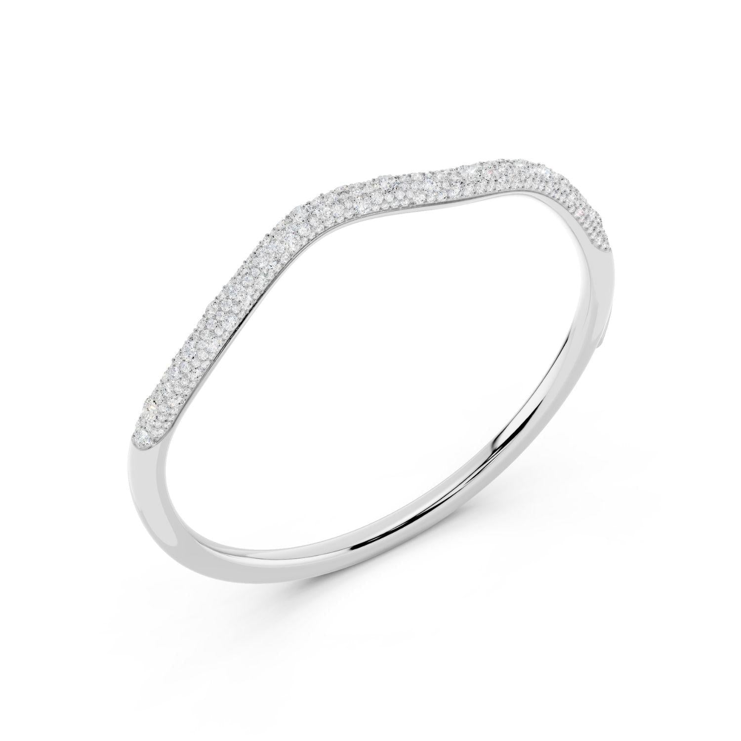 Diamond Wave Pave Bangle