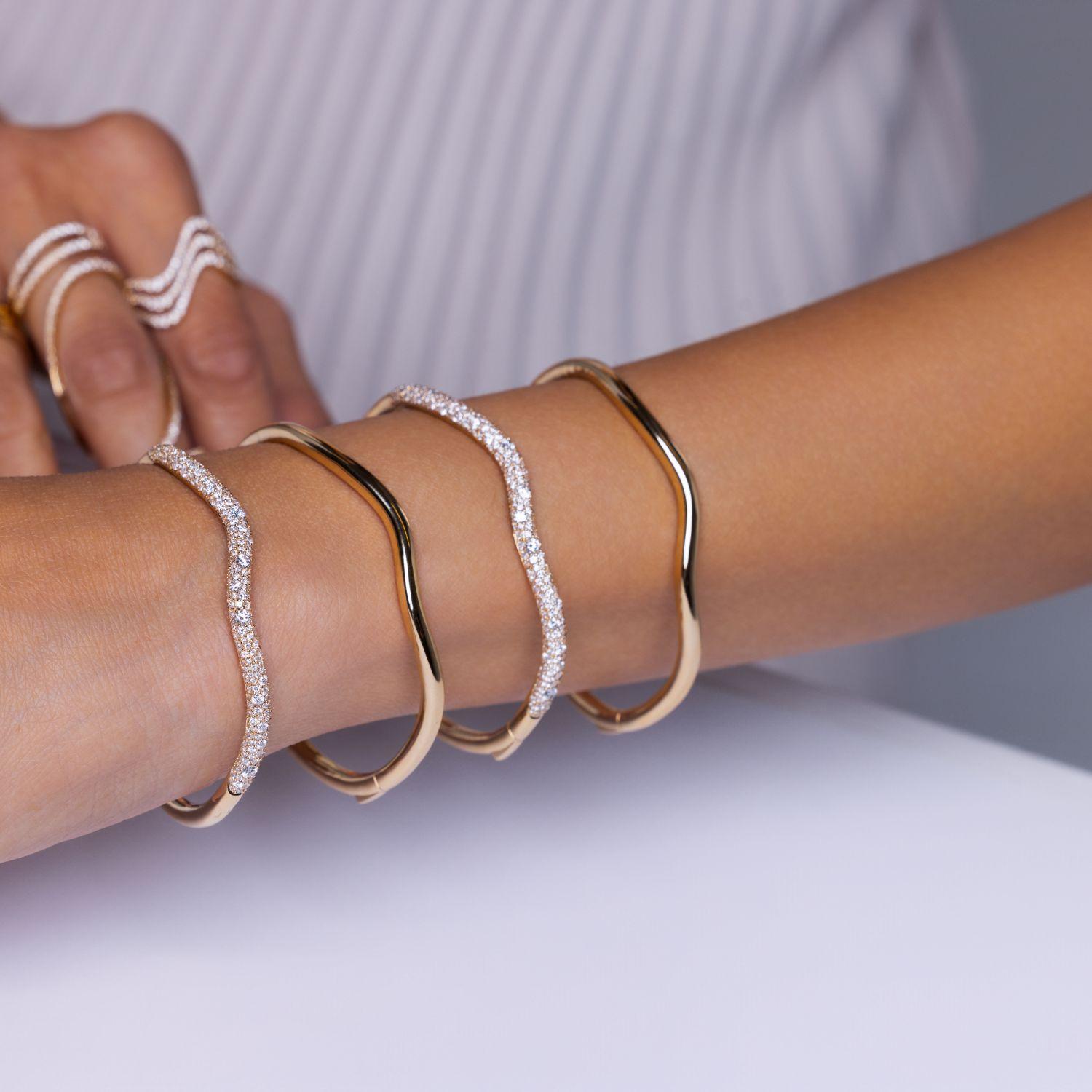 Diamond Wave Pave Bangle