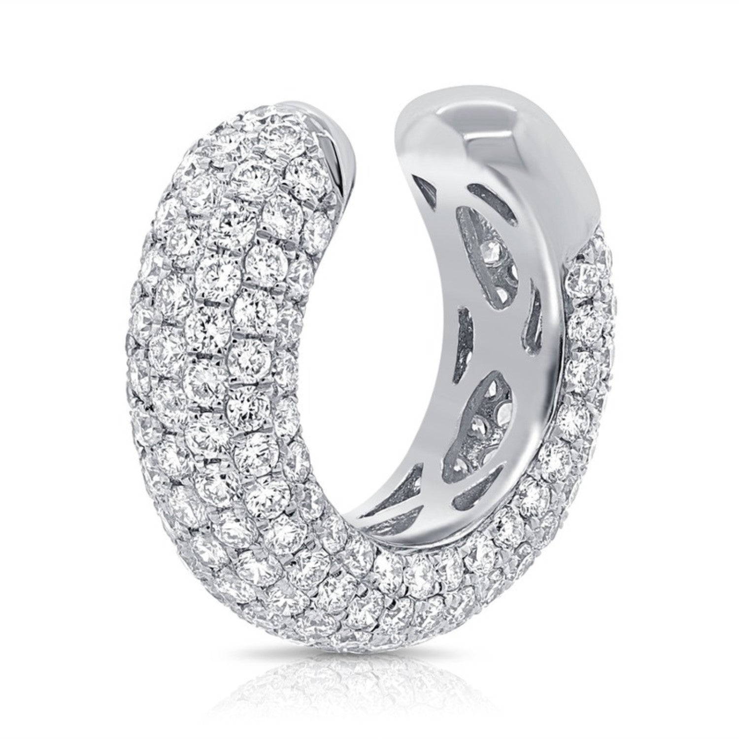 Dome Pavé Diamond Ear Cuff in 14K white gold