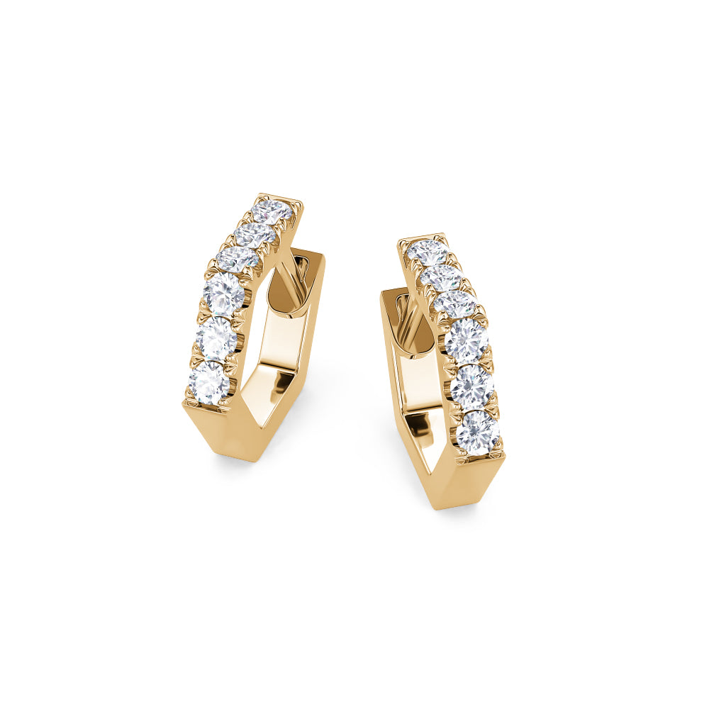 Luxe Edge Diamond Huggie Earrings