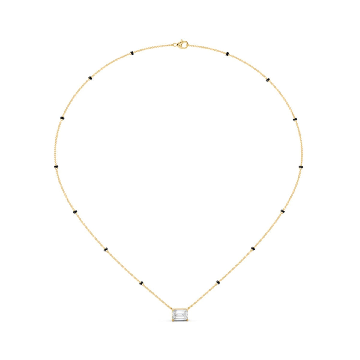 East West Emerald Cut Mangalsutra