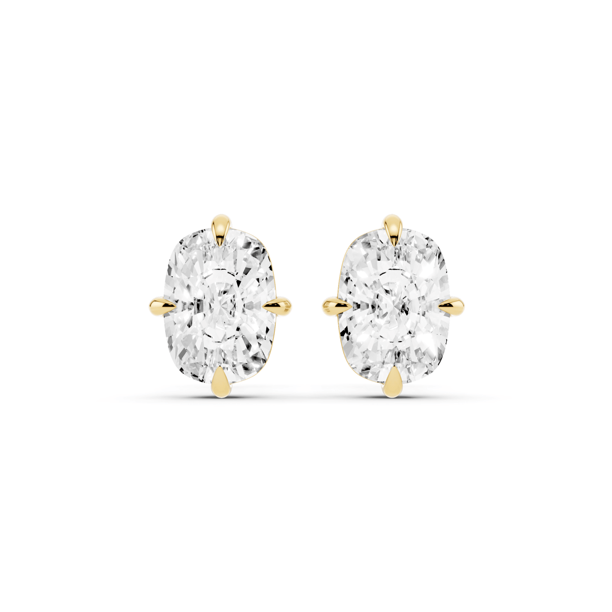 Elongated Cushion Lab-Grown Diamond Stud Earrings