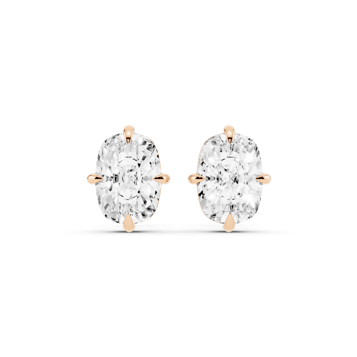 Elongated Cushion Lab-Grown Diamond Stud Earrings